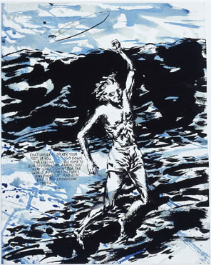 Untitled (What underneath your feet...)  Raymond Pettibon - Goethe abwärts  (Sammlung Falckenberg), Mönchehaus 2006